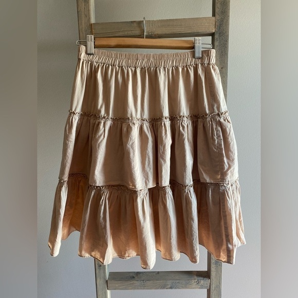 VINTAGE club Monaco bohemian ruffle midi skirt - Picture 1 of 5